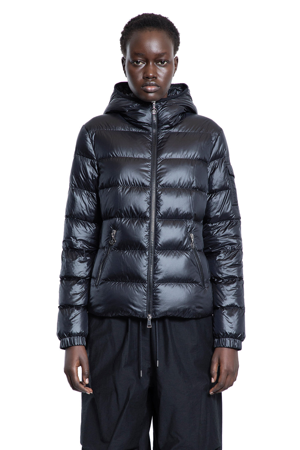 MONCLER WOMAN BLACK JACKETS