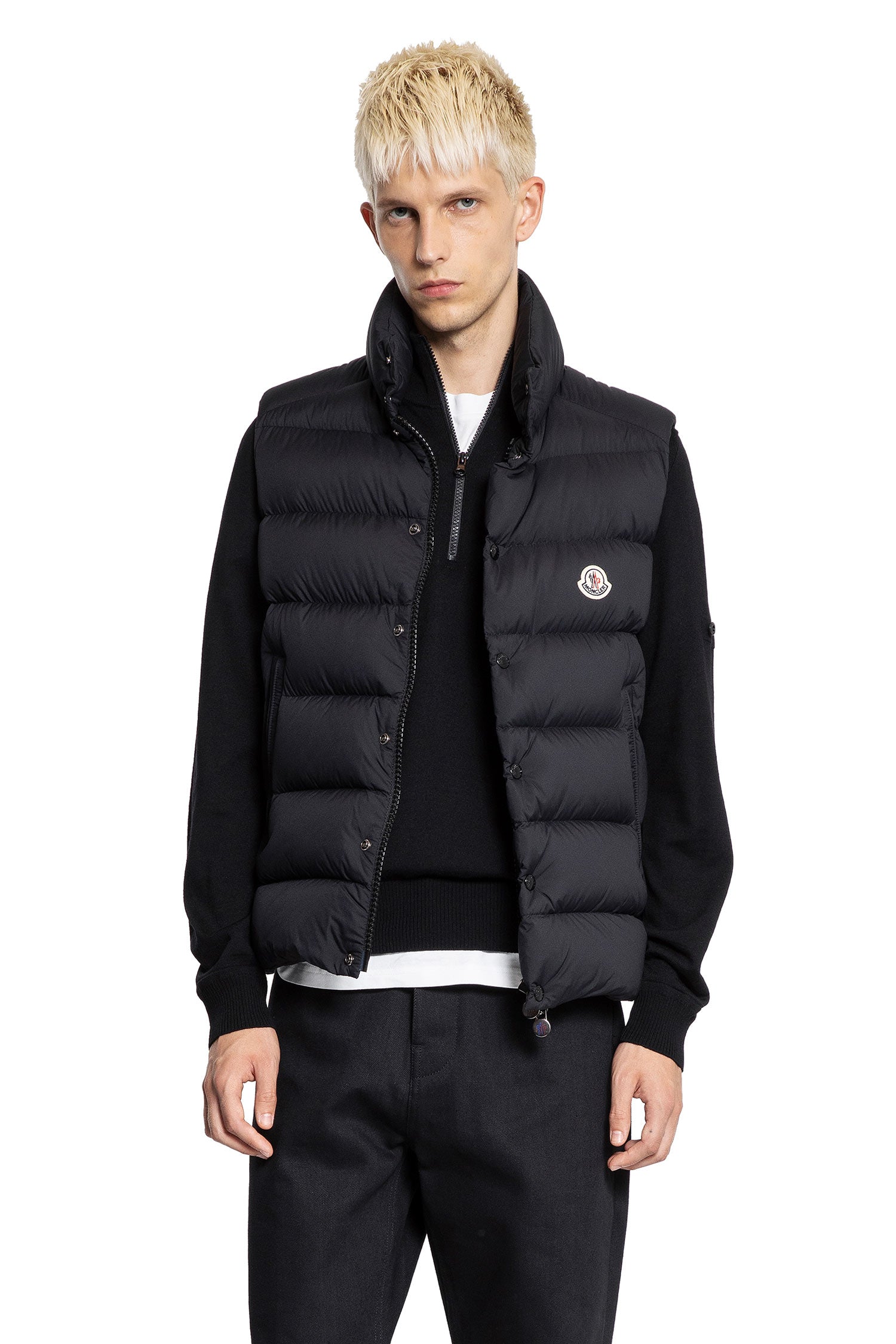 MONCLER MAN BLACK VESTS - Antonioli.eu