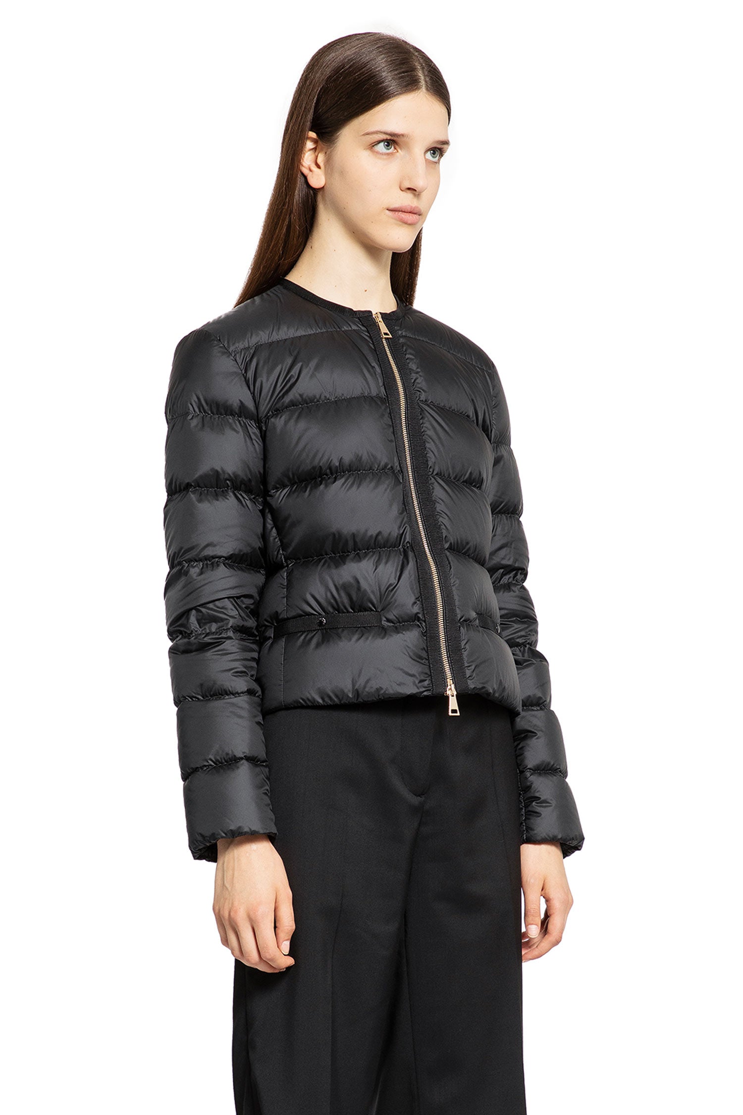 MONCLER WOMAN BLACK JACKETS