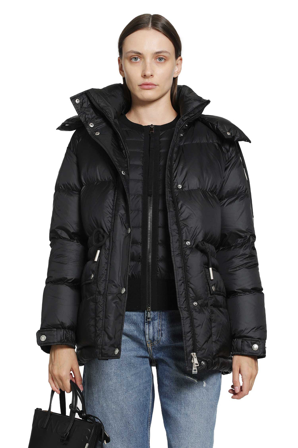 MONCLER Sesie Hooded Mid-Length Down Jacket woman