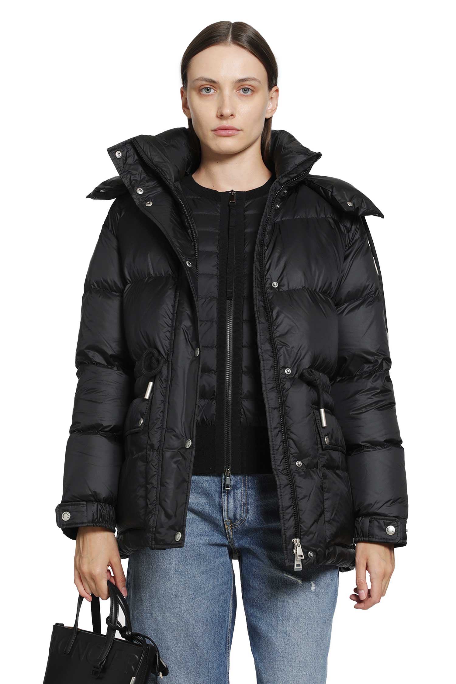 Sesie Hooded Mid-Length Down Jacket