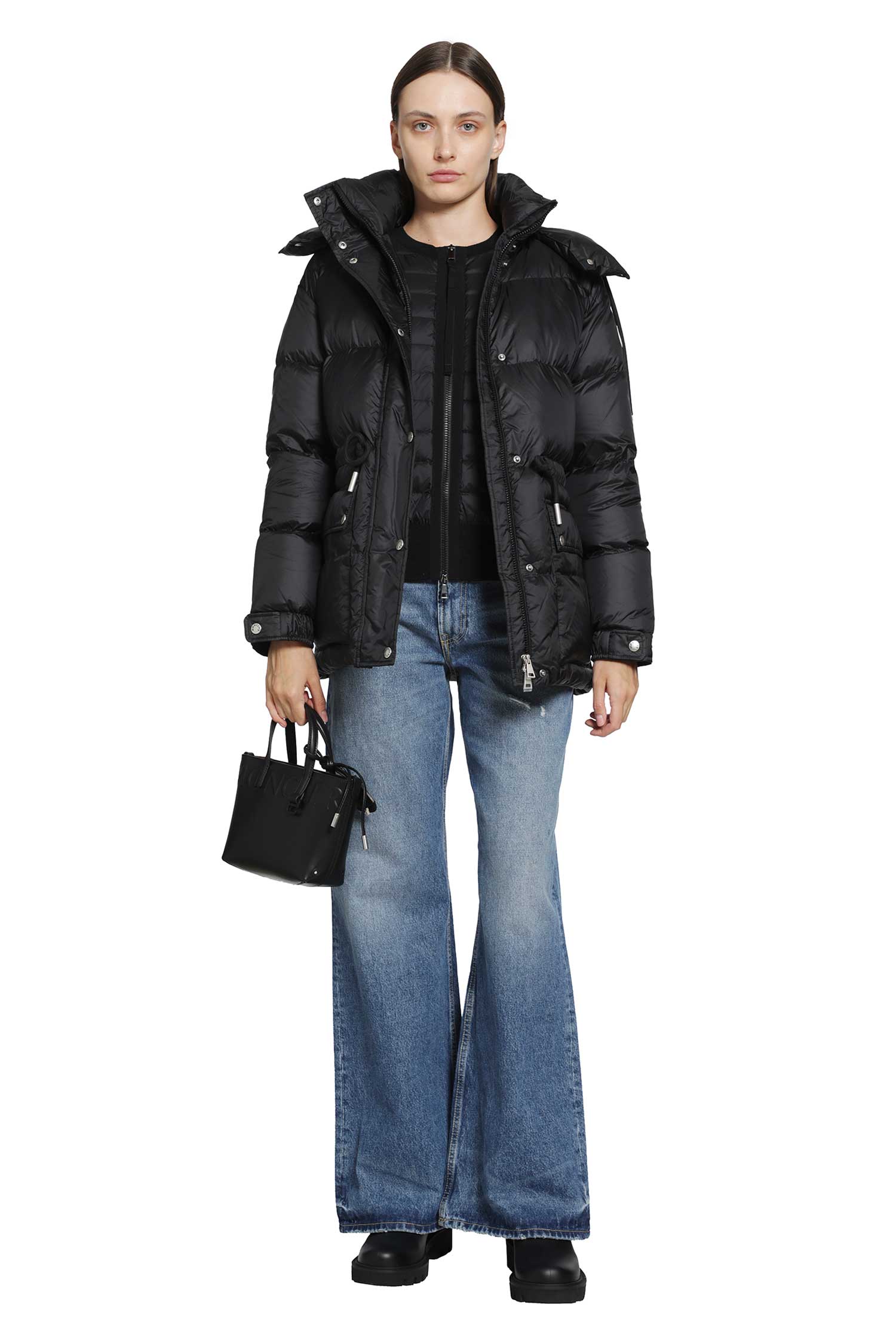 Sesie Hooded Mid-Length Down Jacket