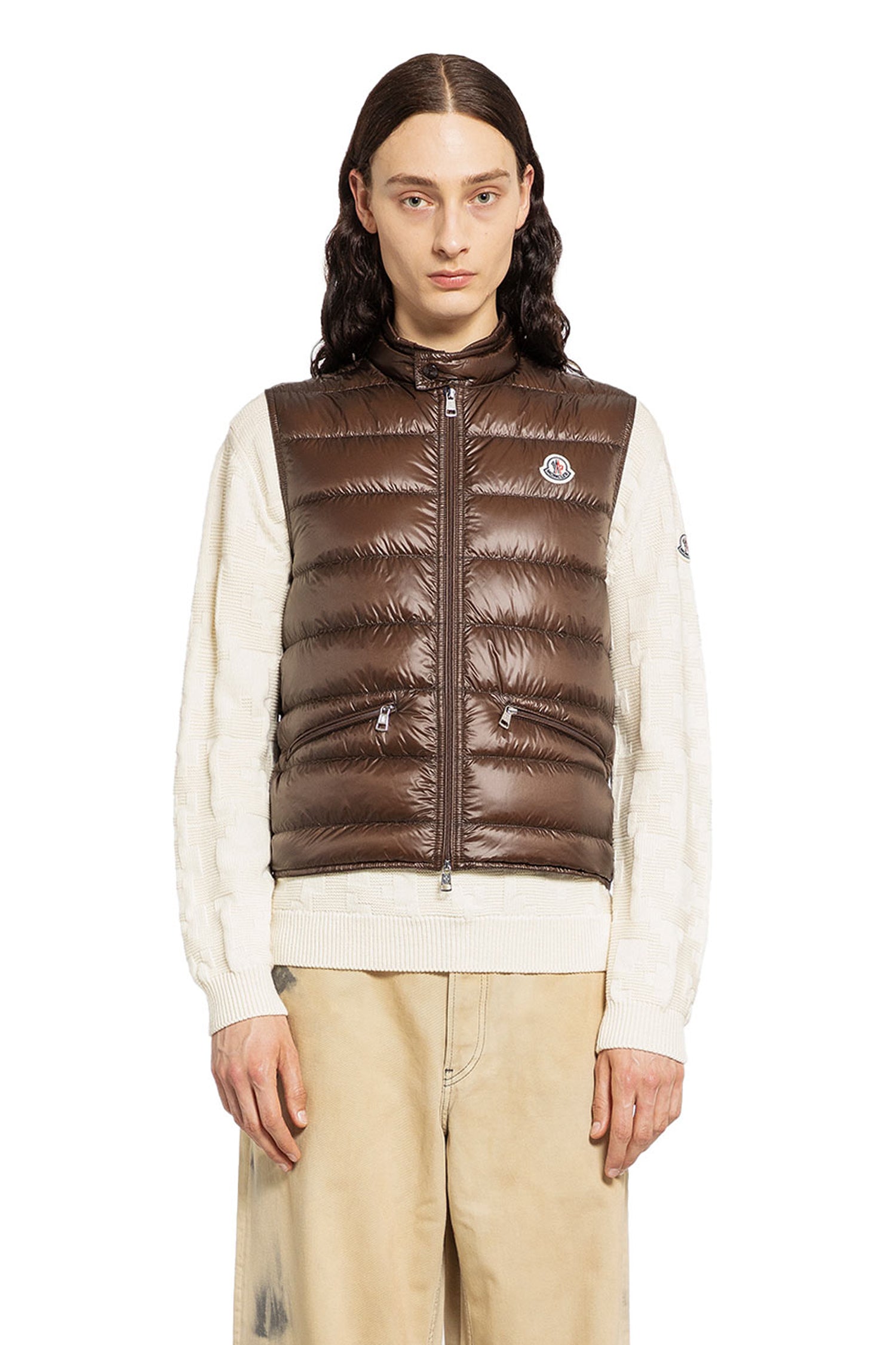 MONCLER MAN BROWN WAISTCOATS