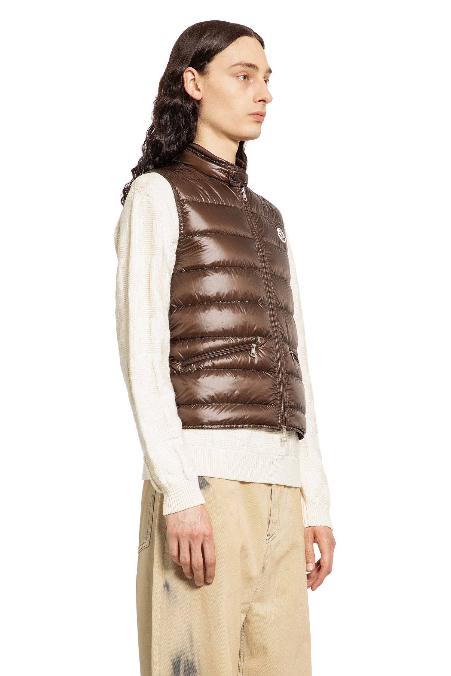 MONCLER MAN BROWN WAISTCOATS