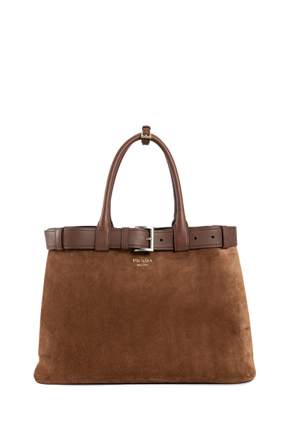 PRADA WOMAN BROWN TOTE BAGS