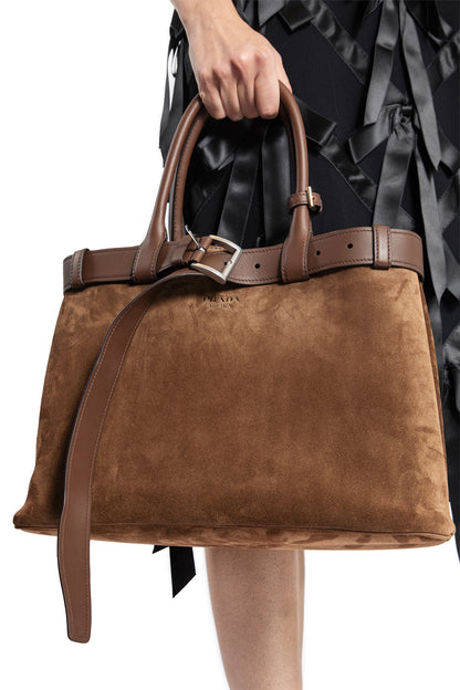 PRADA WOMAN BROWN TOTE BAGS