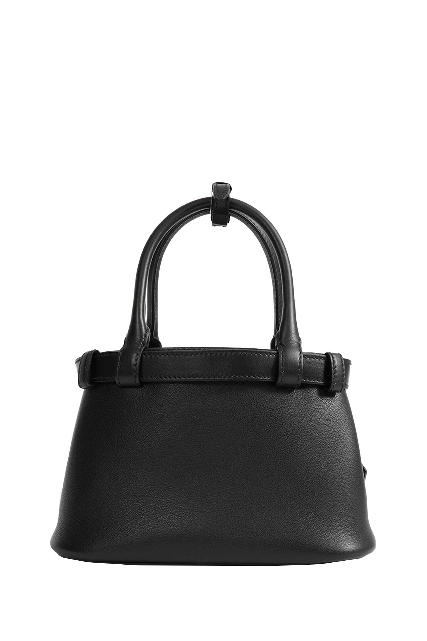 Buckle Small Leather Top Handle Bag