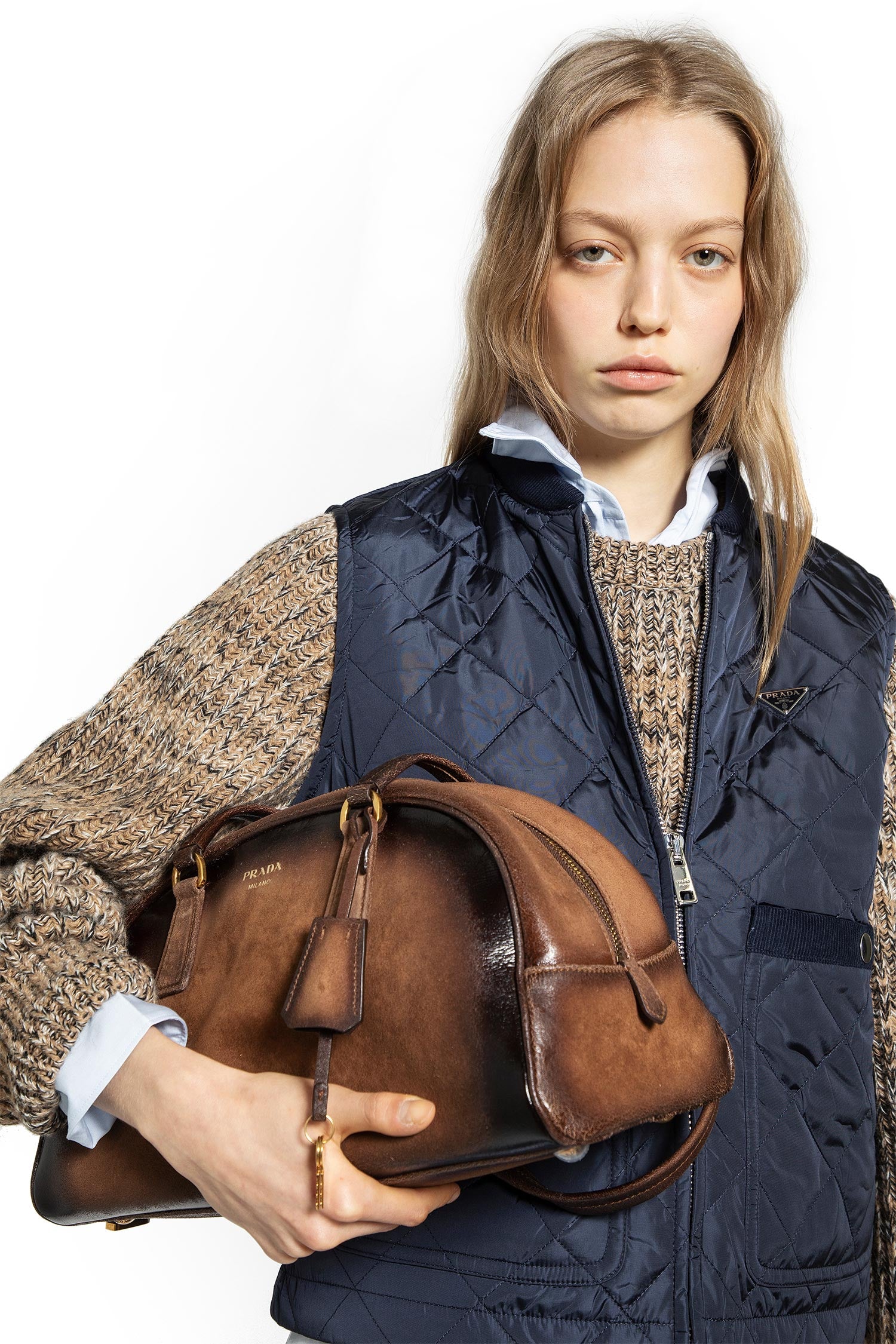 Bowling Medium Suede Bag