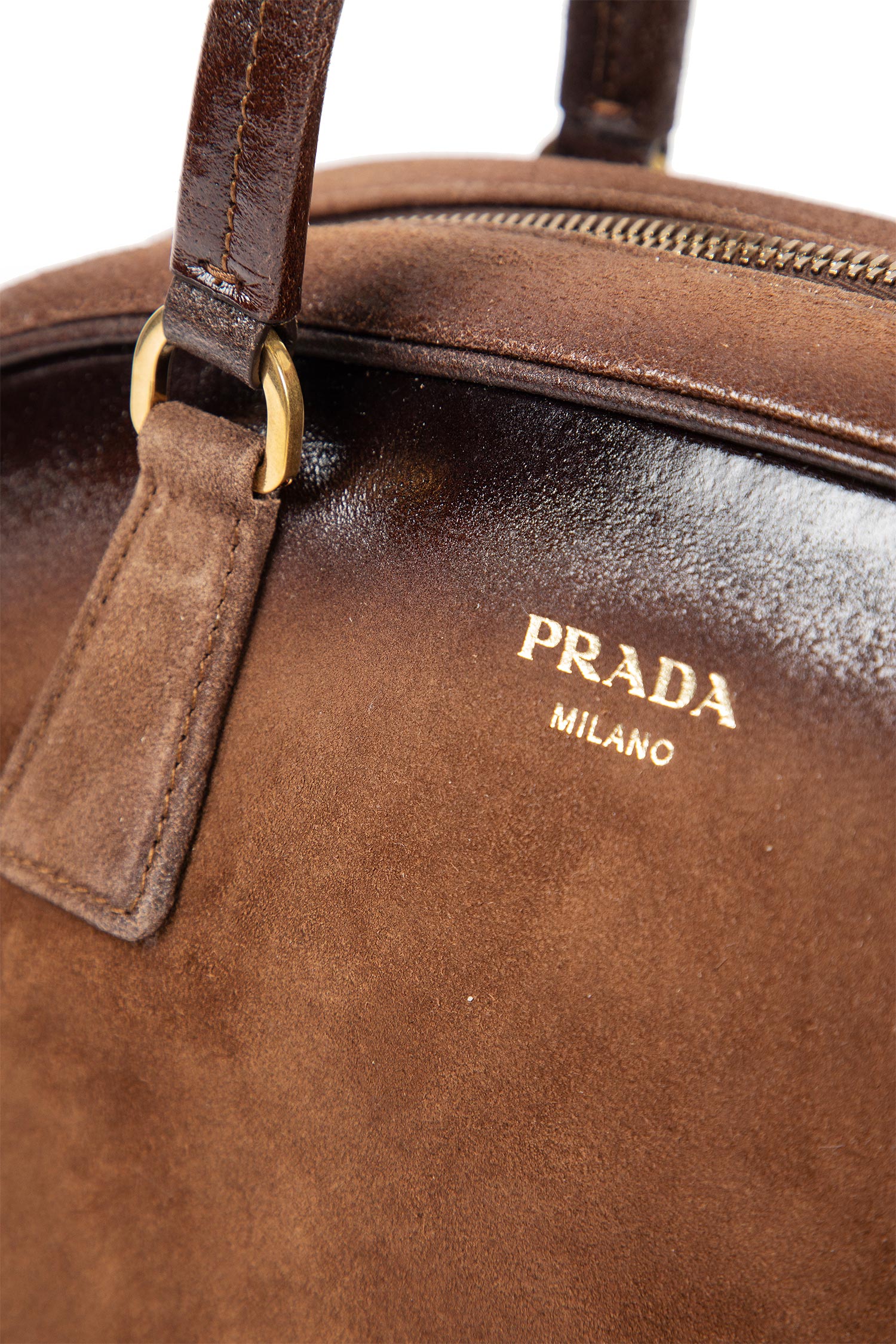 Bowling Medium Suede Bag