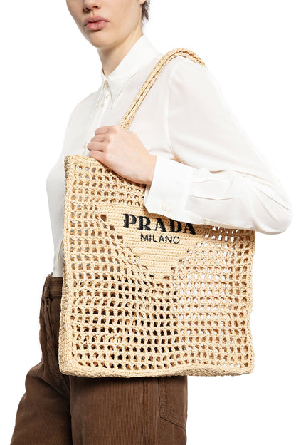 PRADA WOMAN BEIGE TOTE BAGS