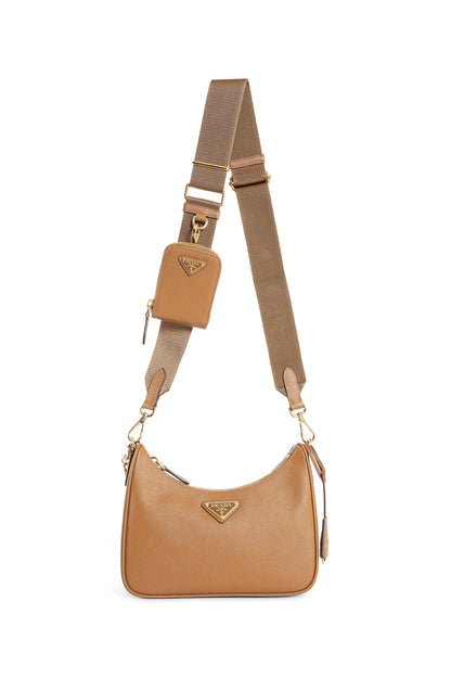 PRADA WOMAN BROWN CROSSBODY BAGS