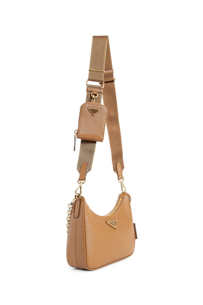 PRADA WOMAN BROWN CROSSBODY BAGS