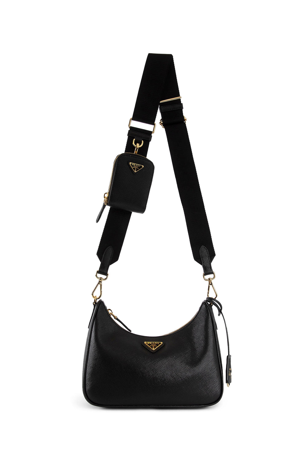 PRADA WOMAN BLACK CROSSBODY BAGS