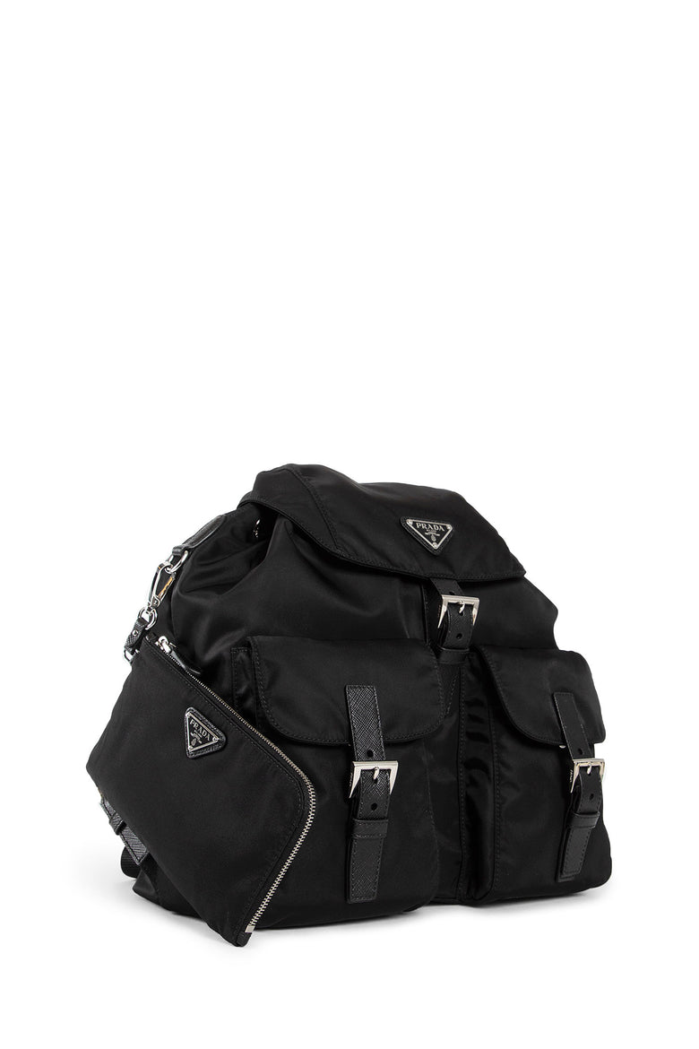 PRADA WOMAN BLACK BACKPACKS & TRAVEL BAGS