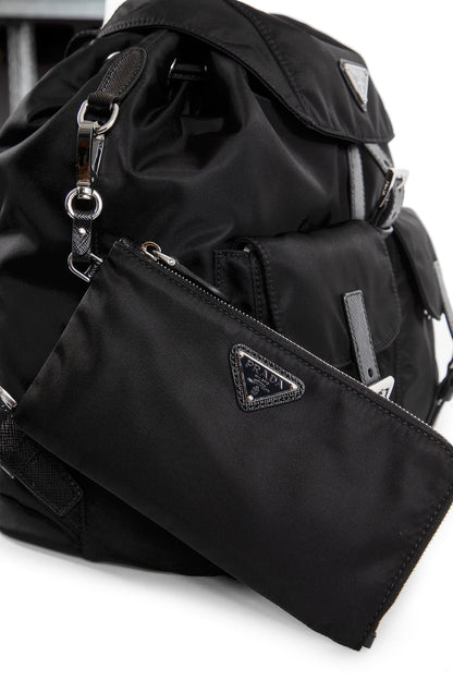 PRADA WOMAN BLACK BACKPACKS & TRAVEL BAGS