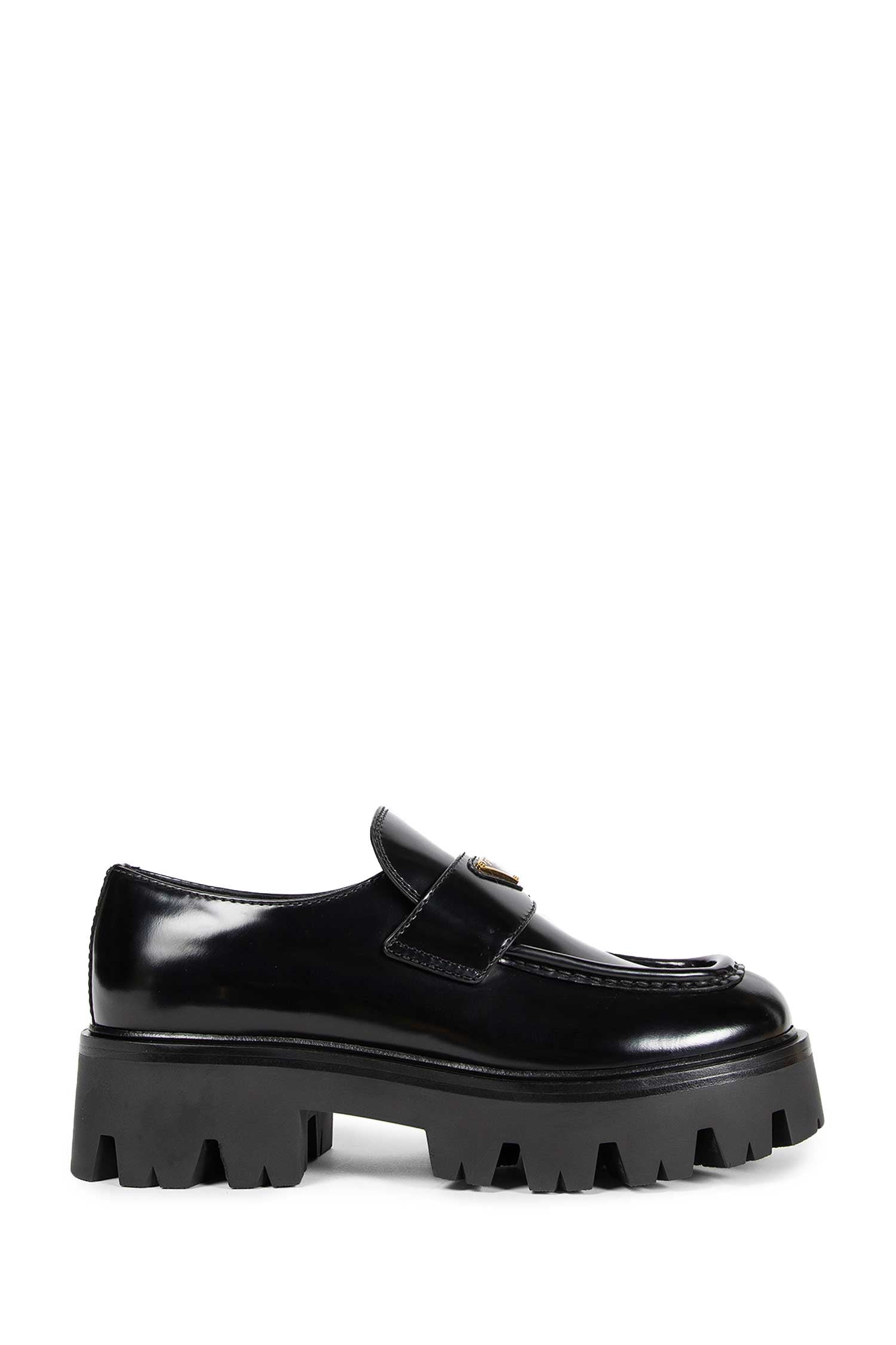 Brushed Leather Platform Loafers