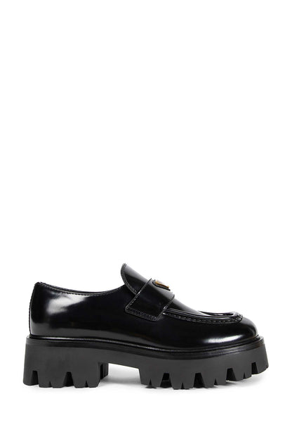 Brushed Leather Platform Loafers