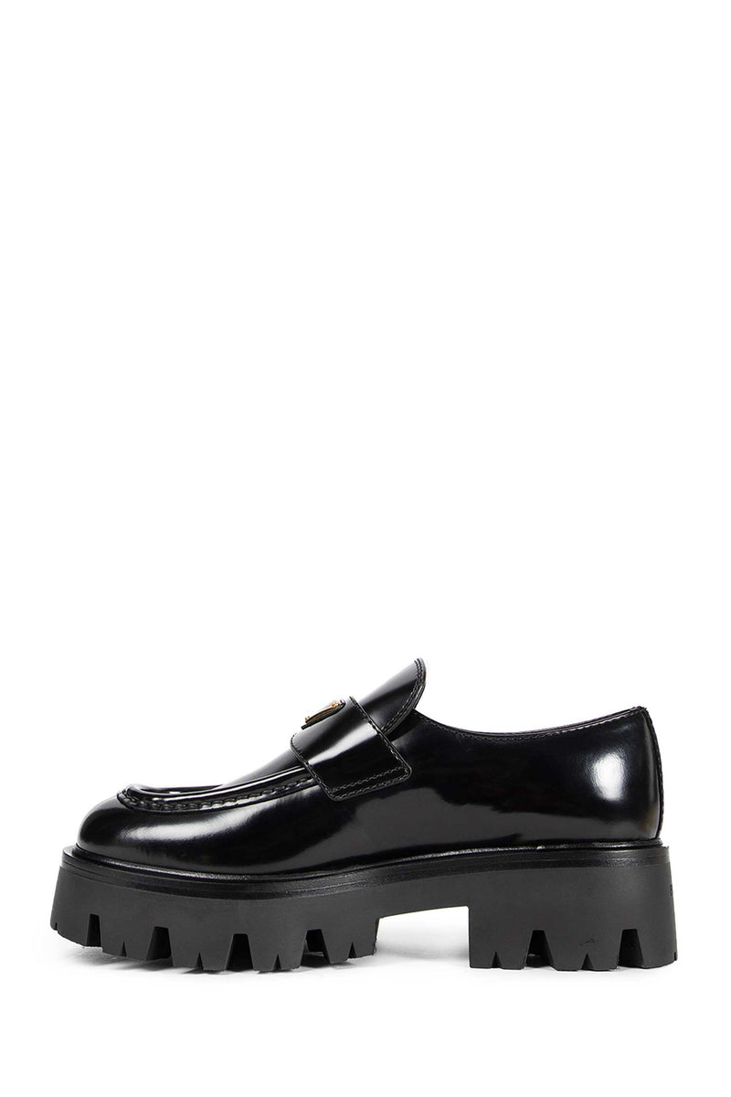Brushed Leather Platform Loafers