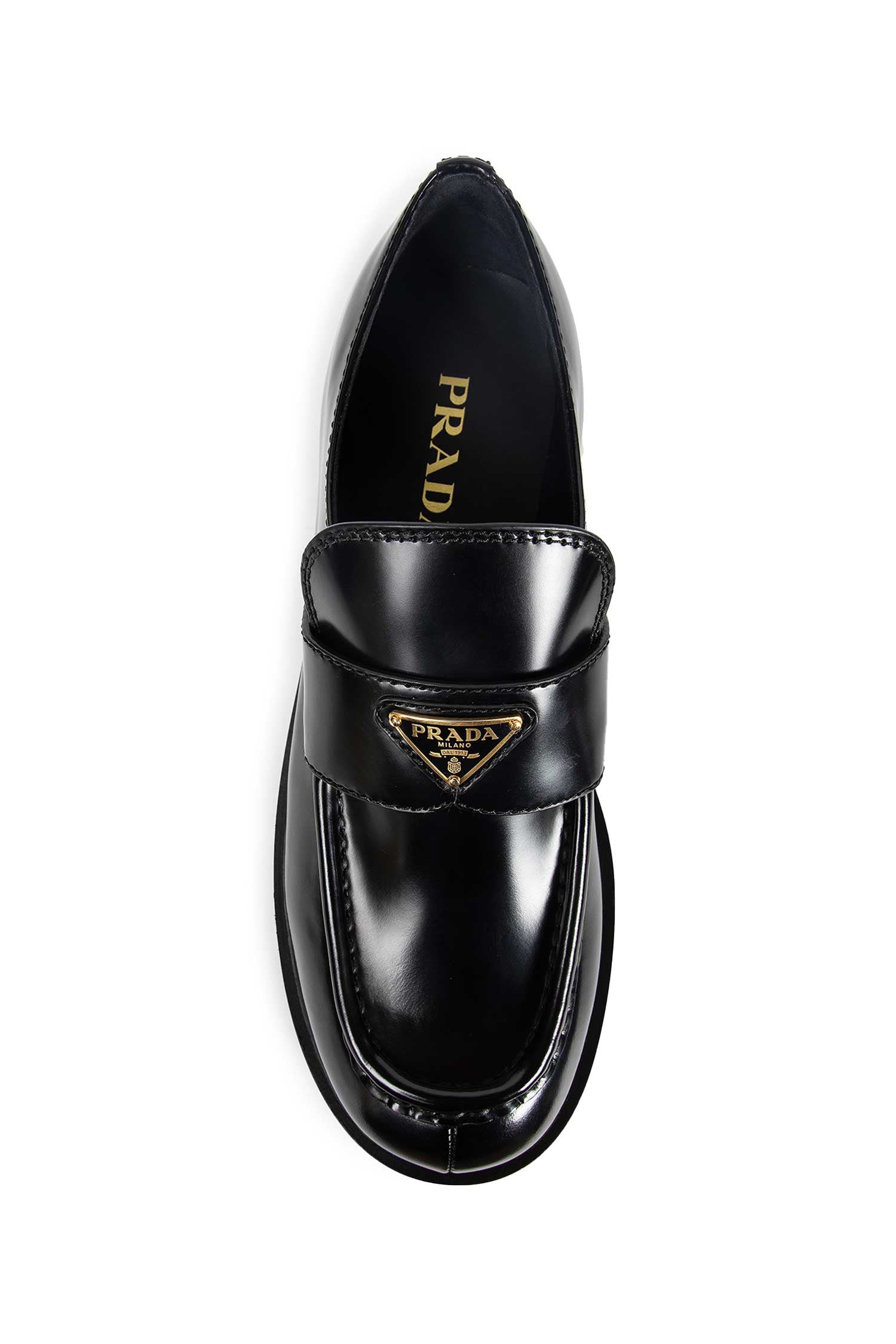 Brushed Leather Platform Loafers