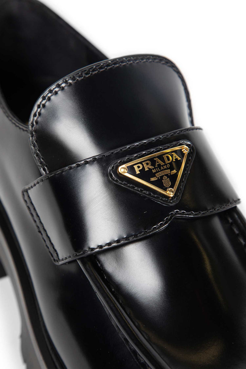 Brushed Leather Platform Loafers