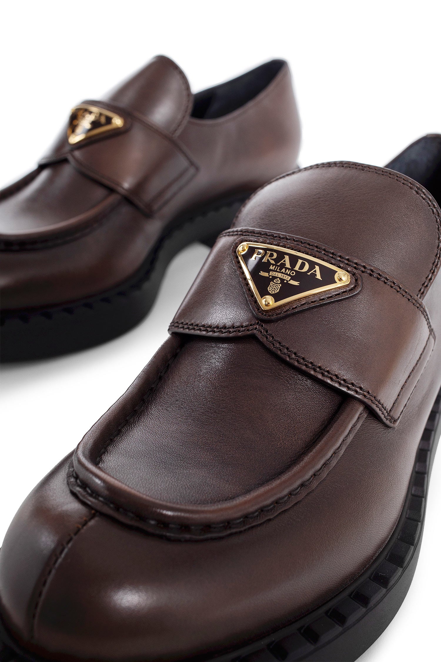 PRADA WOMAN BROWN LOAFERS