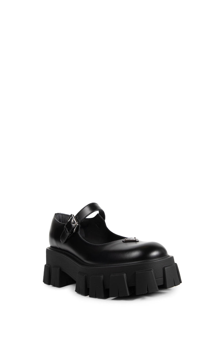 Brushed Leather Monolith Mary Janes
