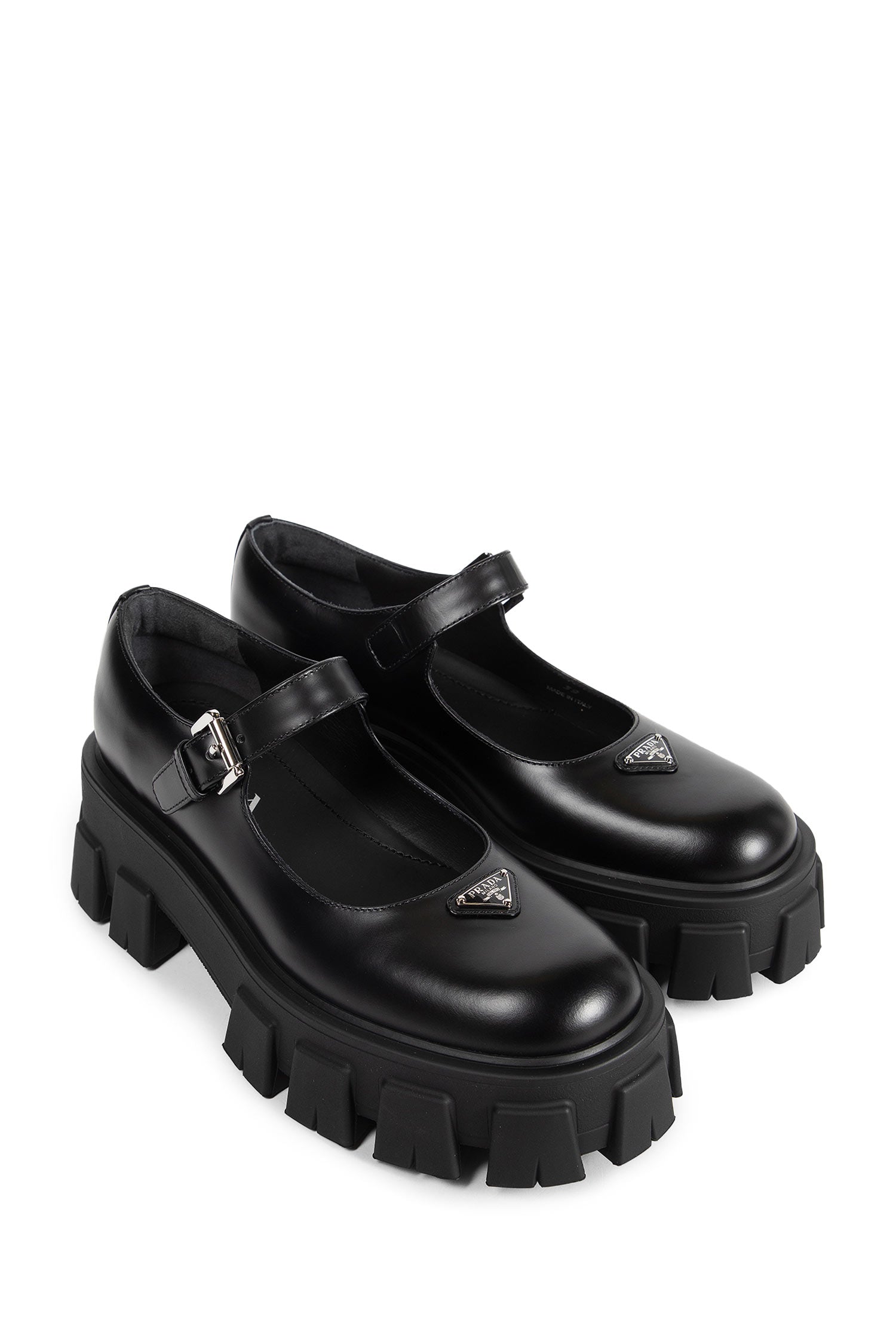 Brushed Leather Monolith Mary Janes