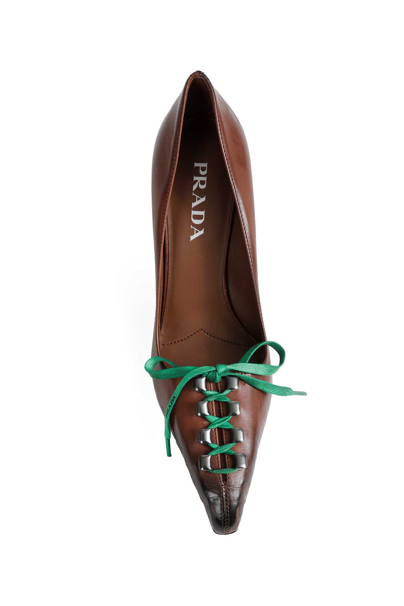 PRADA Antiqued Leather Pumps woman