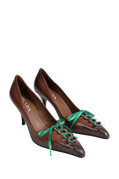 Antiqued Leather Pumps