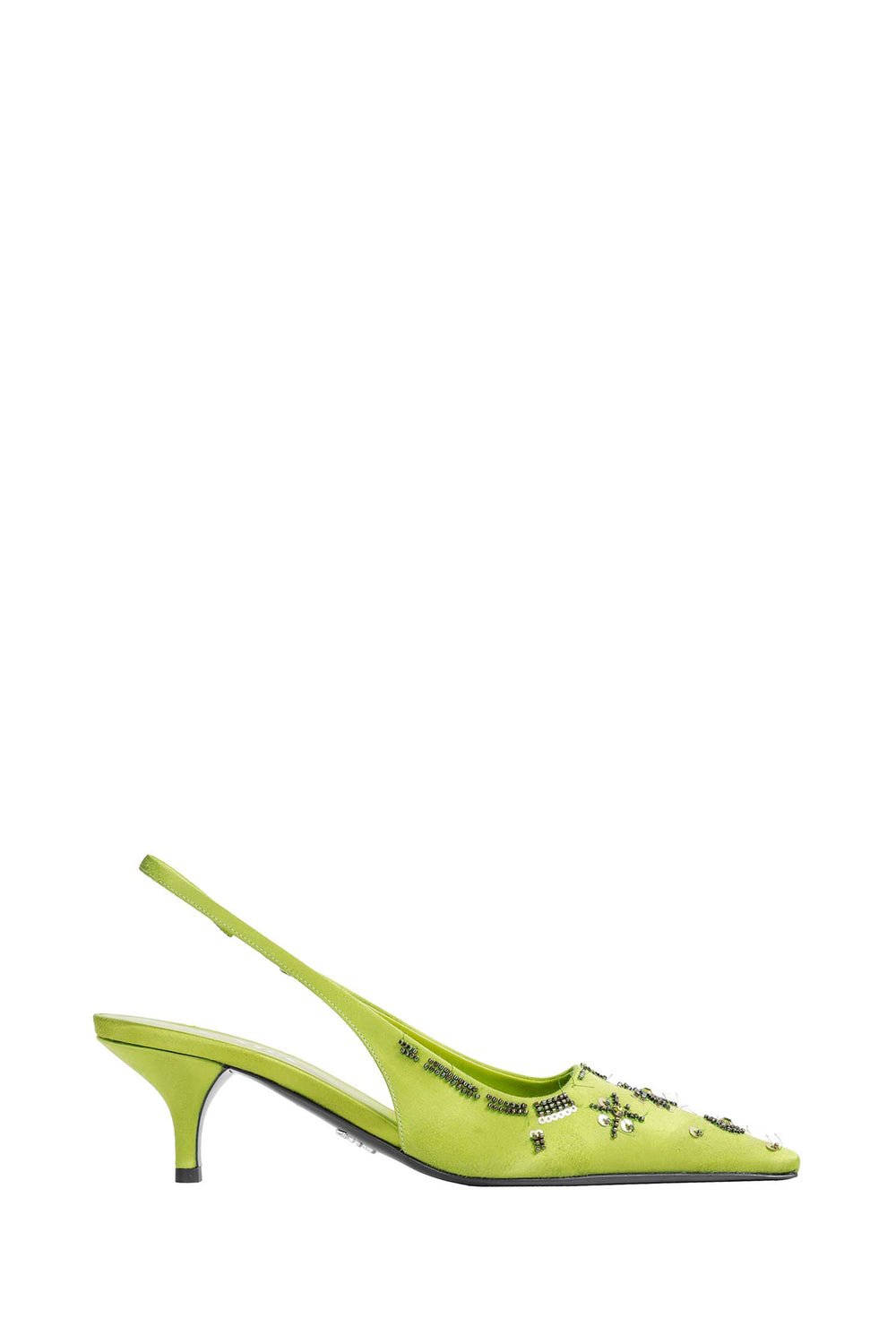 PRADA Embroidered Satin Slingback Pumps woman
