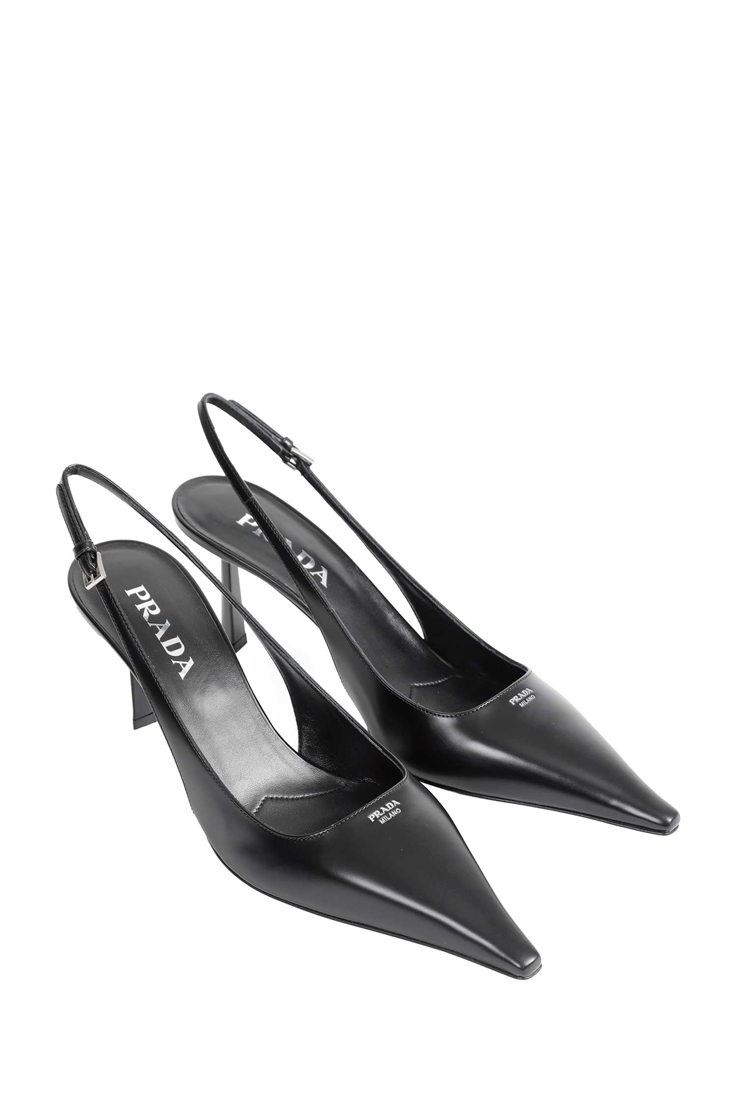 PRADA Brushed Leather Slingback Pumps woman