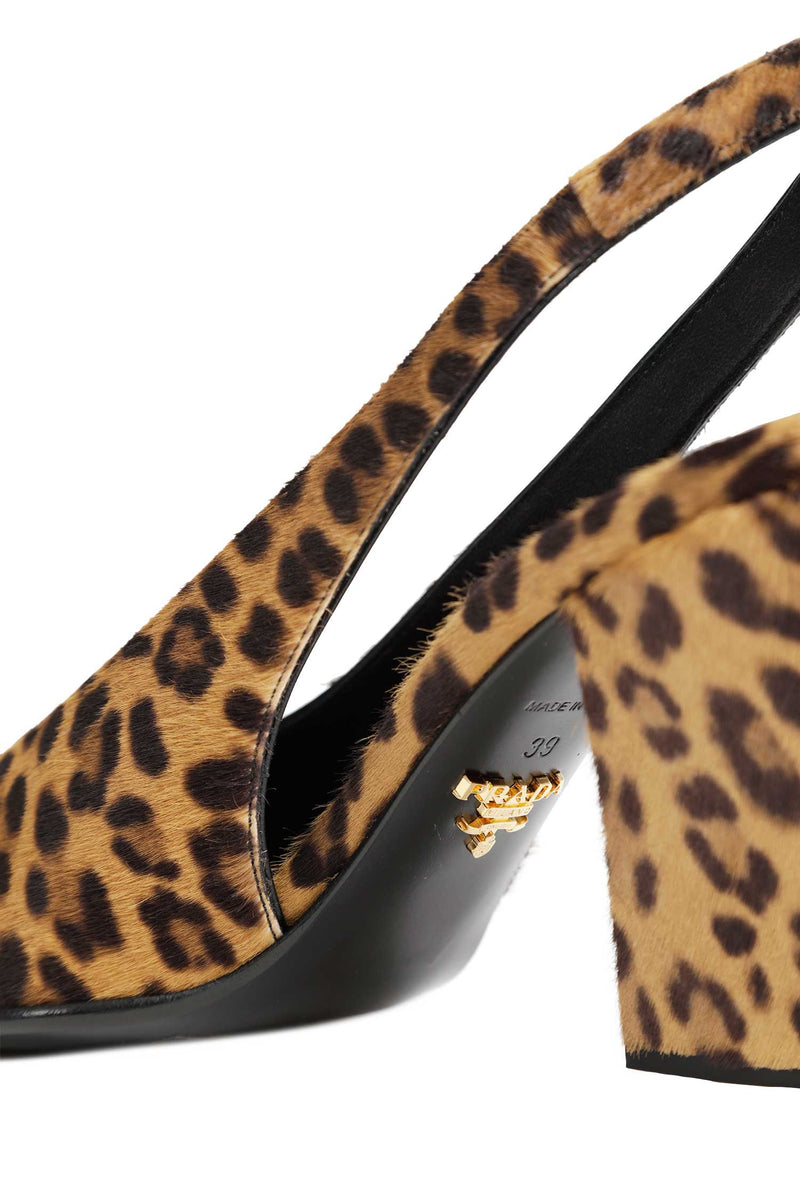 PRADA Leopard Print Slingback Pumps woman