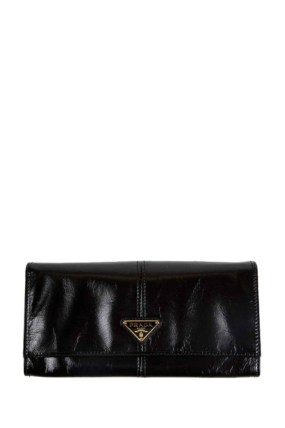 PRADA Leather Wallet with Shoulder Strap woman