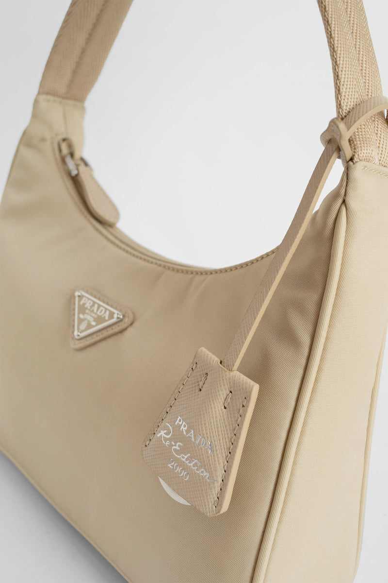 Prada beige 2024 nylon shoulder bag