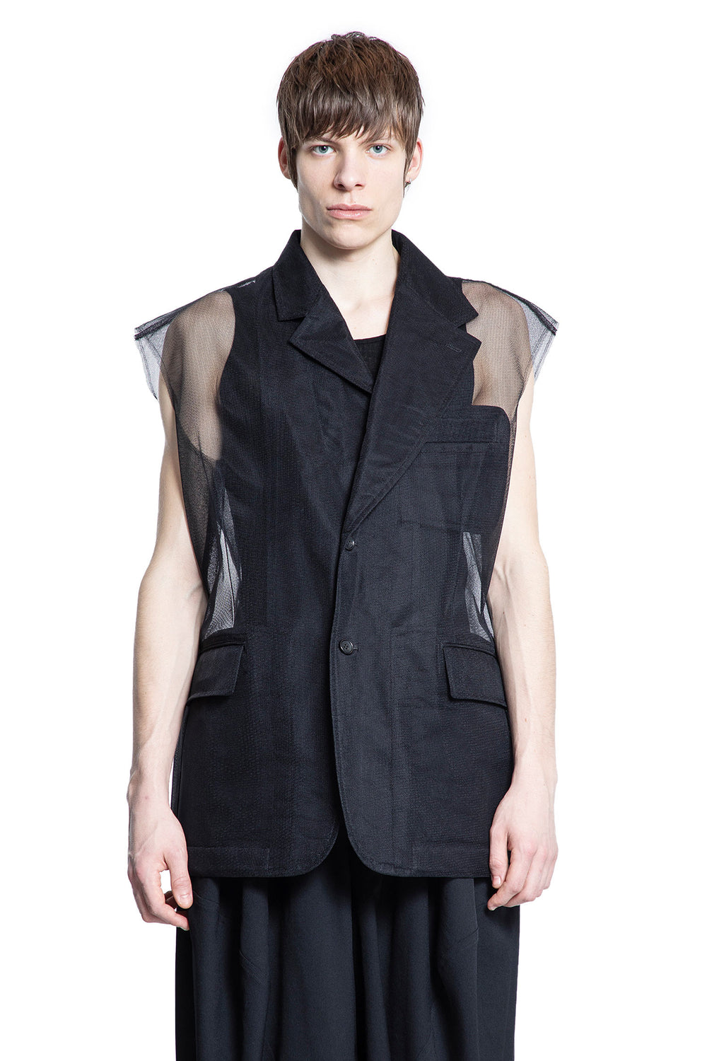 COMME DES GARCONS BLACK MAN BLACK VESTS