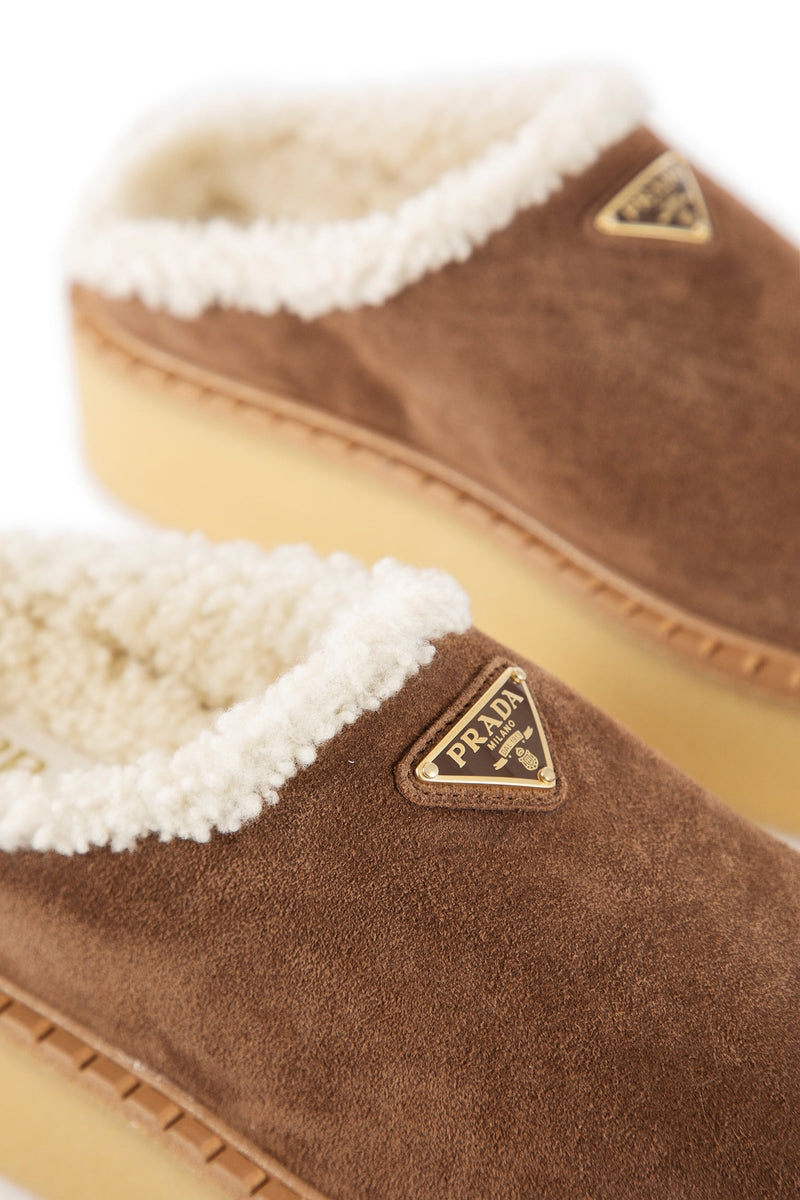 PRADA Evolve Slippers in Suede woman
