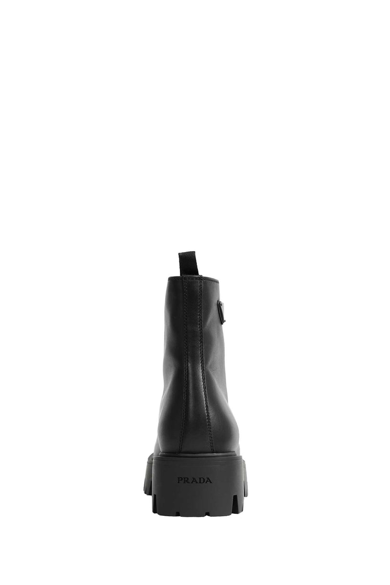 PRADA Leather Zipper Booties woman