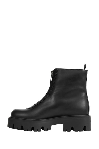 Leather Zipper Booties