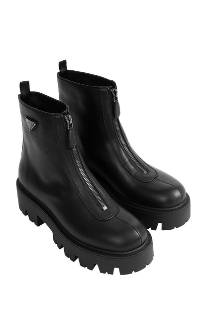 Leather Zipper Booties