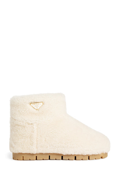 PRADA WOMAN OFF-WHITE BOOTS