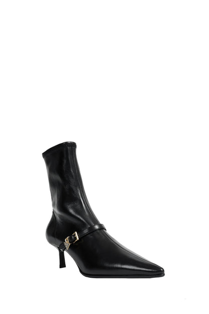 Stretch Nappa Leather Ankle Boots