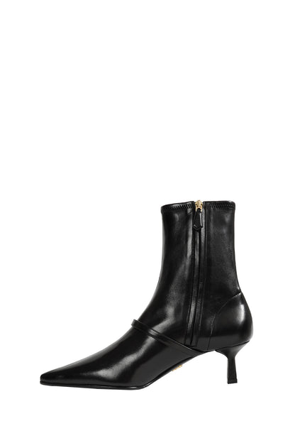 Stretch Nappa Leather Ankle Boots