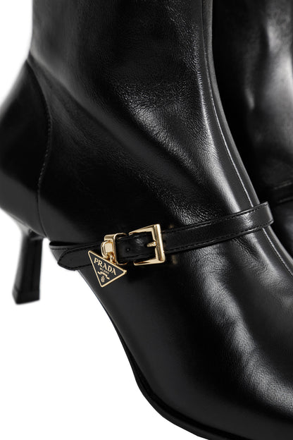 Stretch Nappa Leather Ankle Boots