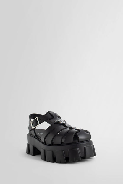 PRADA WOMAN BLACK SANDALS & SLIDES