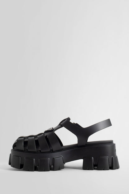 PRADA WOMAN BLACK SANDALS & SLIDES