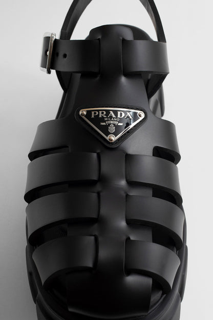 PRADA WOMAN BLACK SANDALS & SLIDES