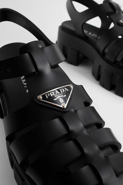 PRADA WOMAN BLACK SANDALS & SLIDES