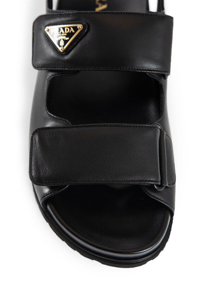 PRADA WOMAN BLACK SANDALS & SLIDES