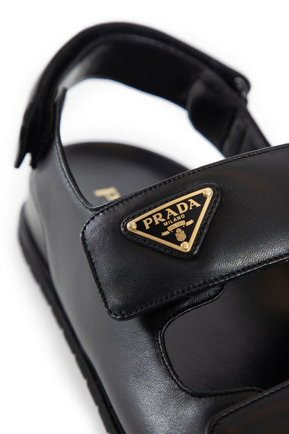 PRADA WOMAN BLACK SANDALS & SLIDES