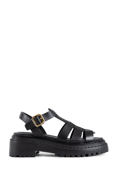 PRADA WOMAN BLACK SANDALS & SLIDES